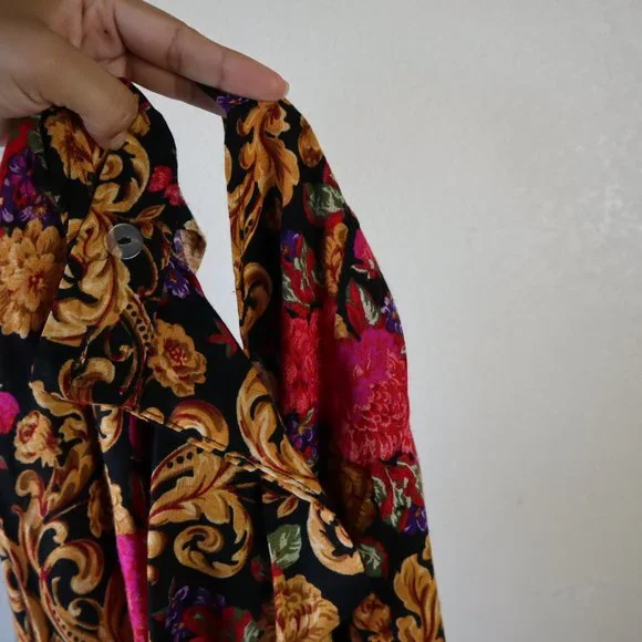 80's Herman Geist Pleated Romantic Floral Skirt - Picture 6 of 9